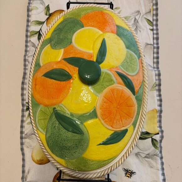 Temptations by Tara QVC Citrus Mint Condition Oval Serving Dish - Picture 1 of 4